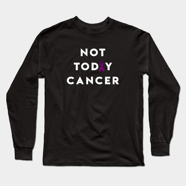 Not Today Pancreatic Cancer - Purple Ribbon Long Sleeve T-Shirt by jpmariano